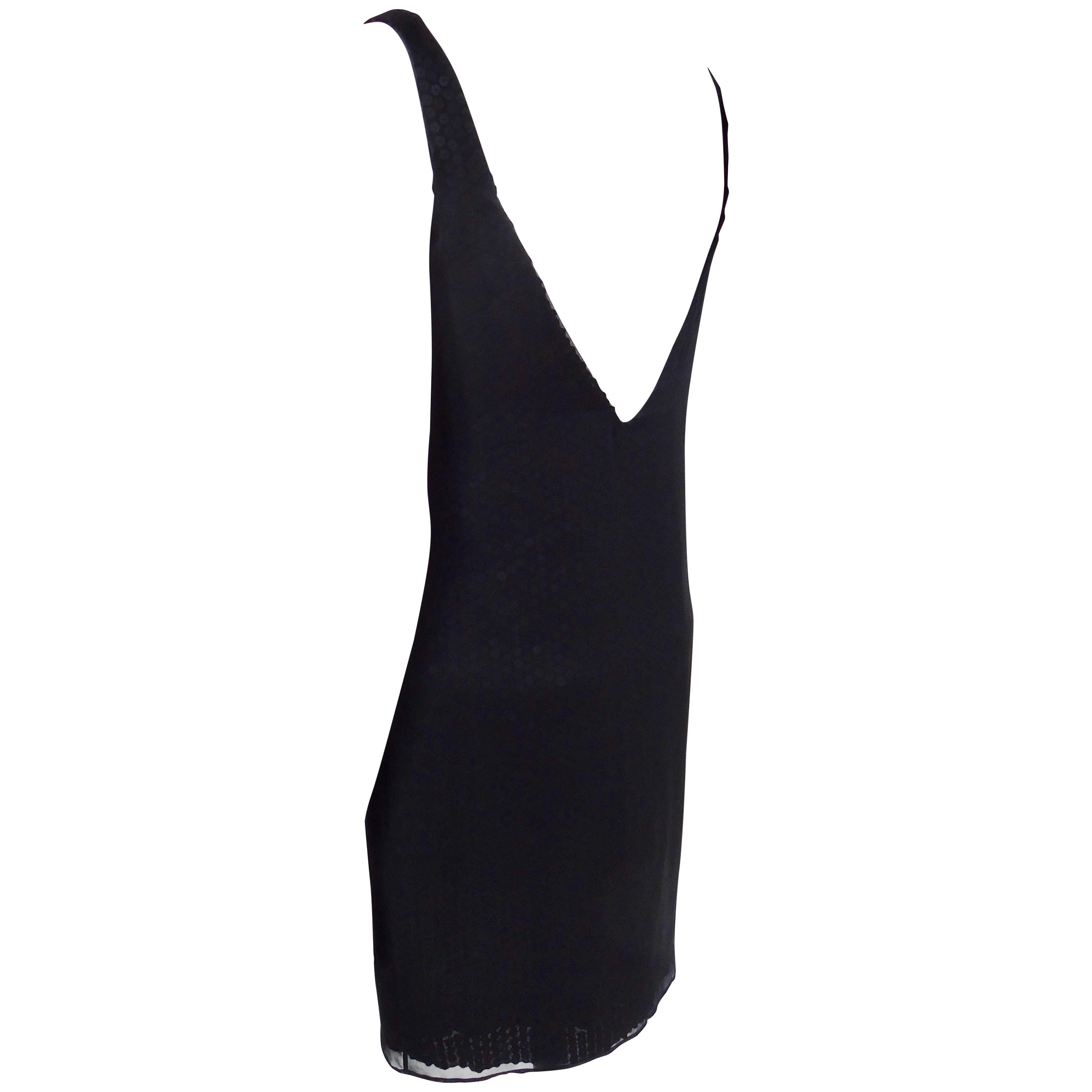 Carmelo Pomodoro Black Mat Sequin Dress For Sale