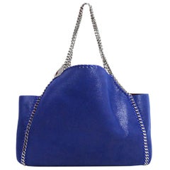 Stella McCartney '18 Blue/Burgundy Vegan Leather Reversible Falabella Tote Bag