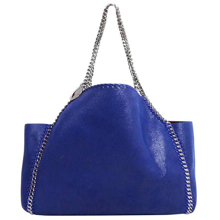 Stella McCartney '18 Blue/Burgundy Vegan Leather Reversible Falabella ...