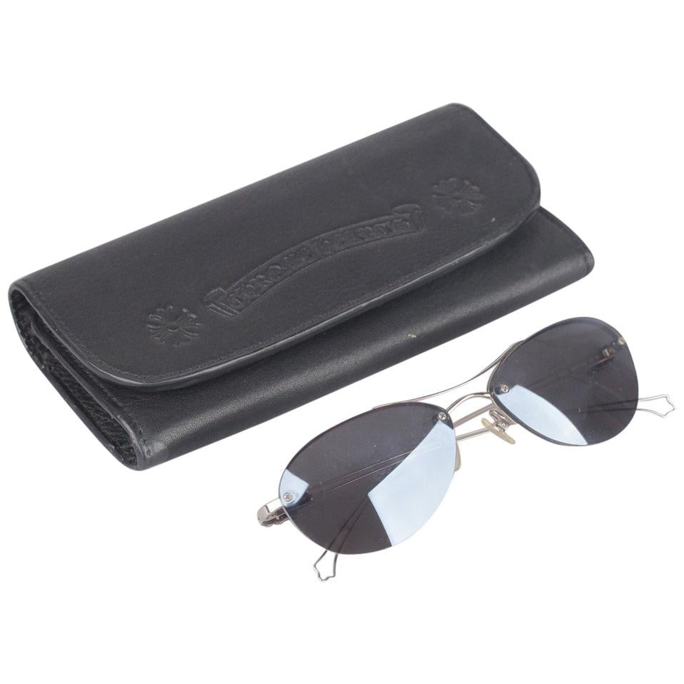 Chrome Hearts Rimless Silver Metal Mint Sunglasses with Case