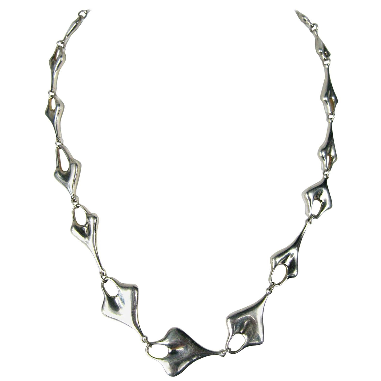 Robert Lee Morris RLM Sterling Silver Link Necklace 1990s New, Never worn 