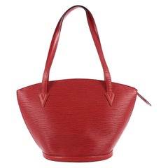 Used Louis Vuitton Saint Jack Shopping Shoulder Bag Castilian Red Leather Lv  Log