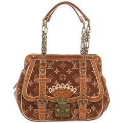 Louis Vuitton Gracie Handbag Monogram Velour and Alligator MM