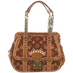 Louis Vuitton - Sac à main Gracie Monogramme Velours et Alligator MM