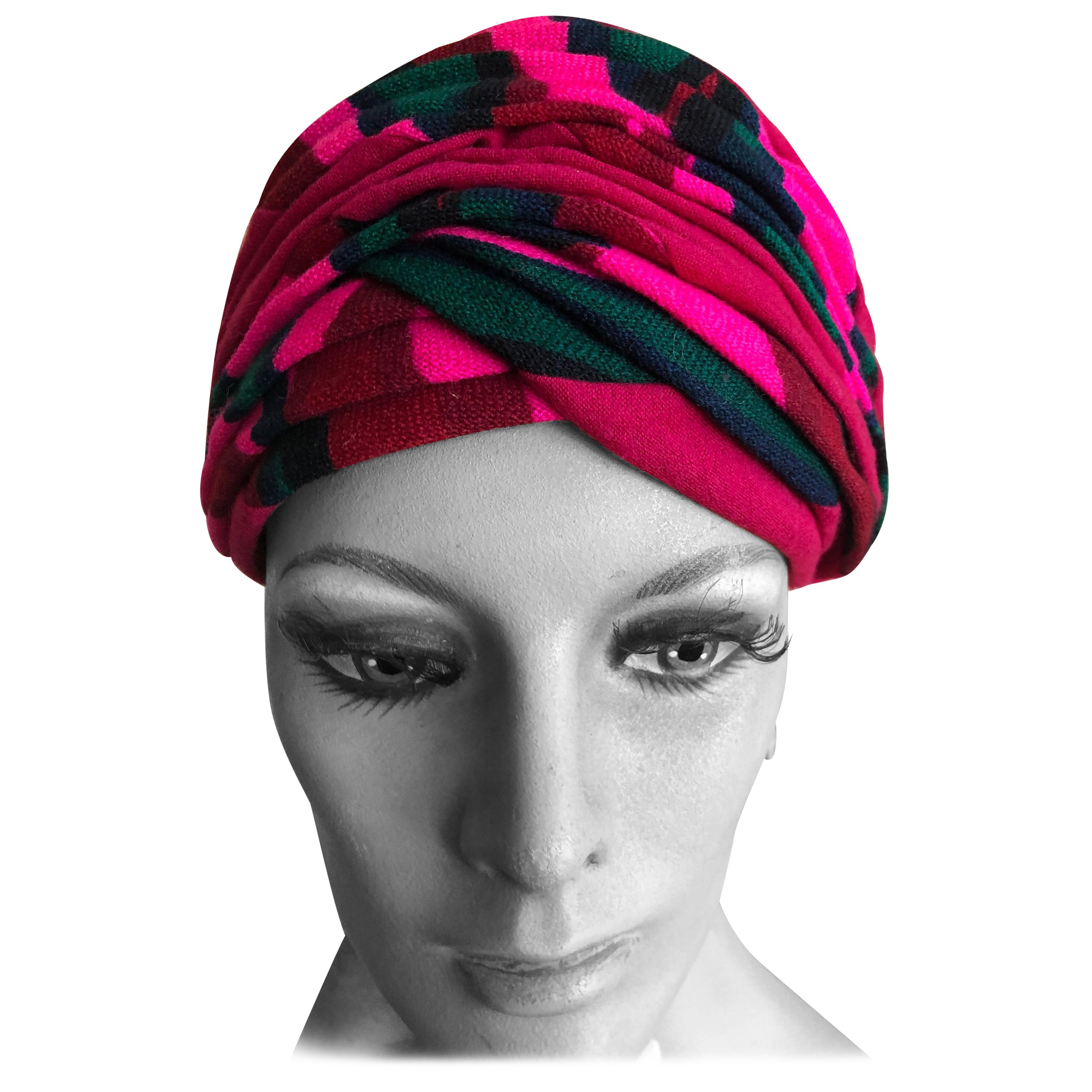 Christian Dior Chapeaux Colorful 60's Turban   For Sale