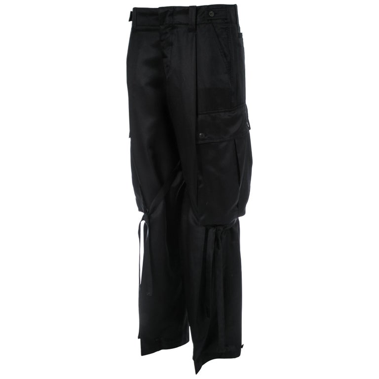Gucci by Tom Ford black silk bondage cargo evening pants, ca. 2001 For ...