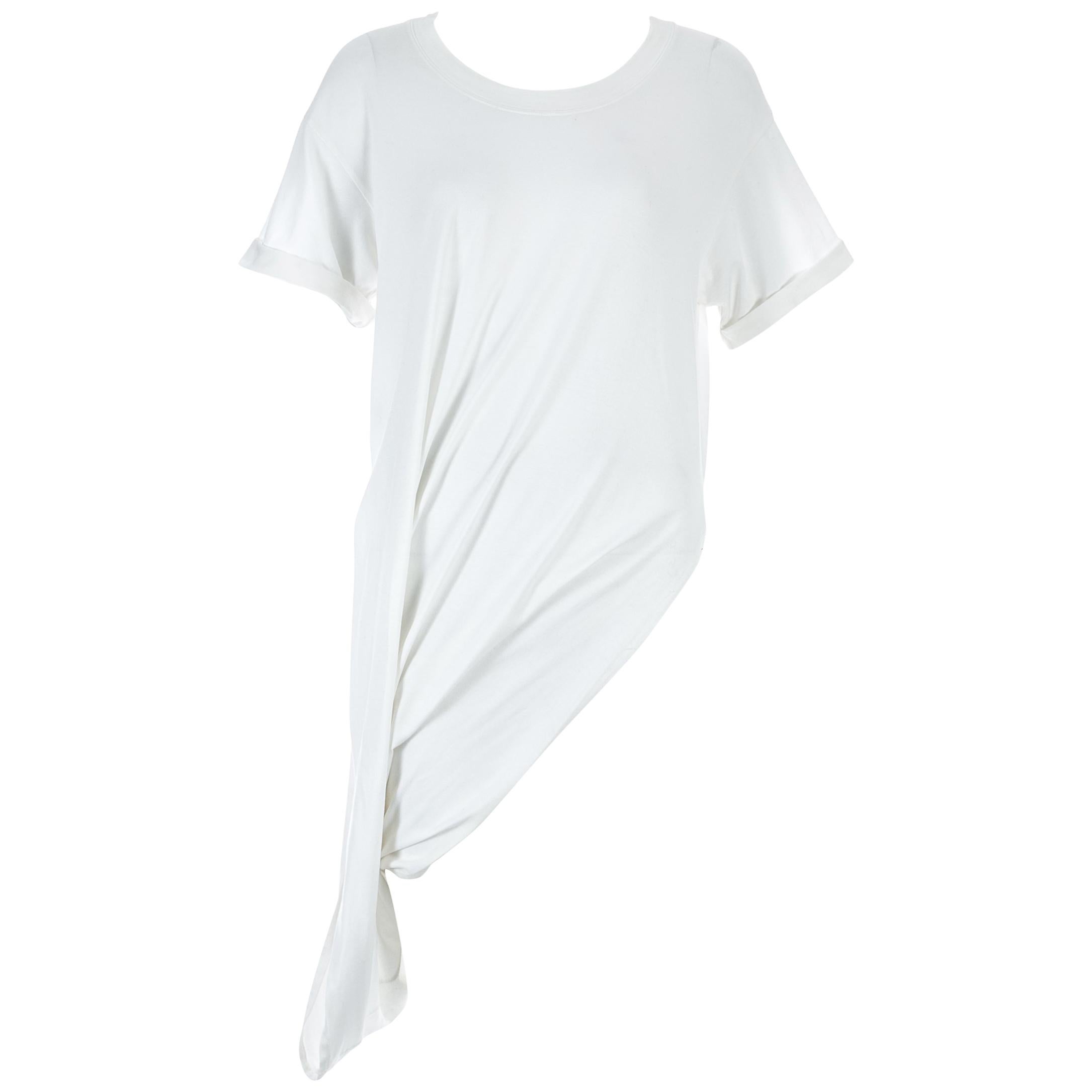 Margiela white cotton draped t-shirt, c. 2000s