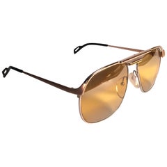 New Vintage Essilor Gold Double Mirror Lenses France 1970's Sunglasses  