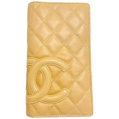 CAHNEL Cambon Wallet in Beige Quilted Lamb Leather
