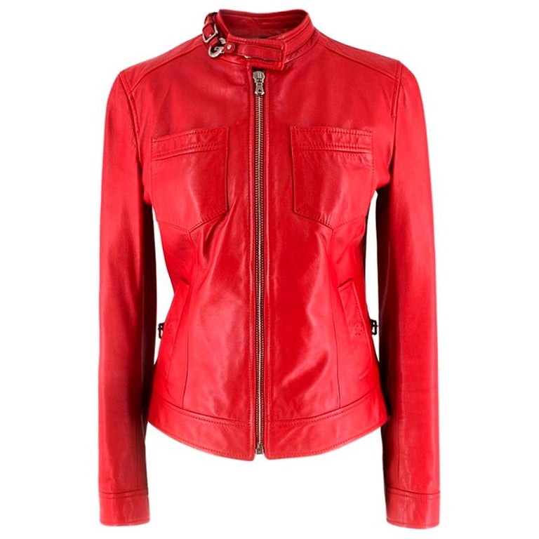 Dolce and Gabbana Red Leather Jacket US 4 For Sale at 1stDibs | dolce ...