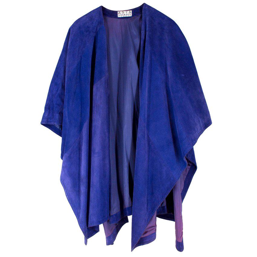 Anya Hindmarch Purple Suede Cape One Size For Sale
