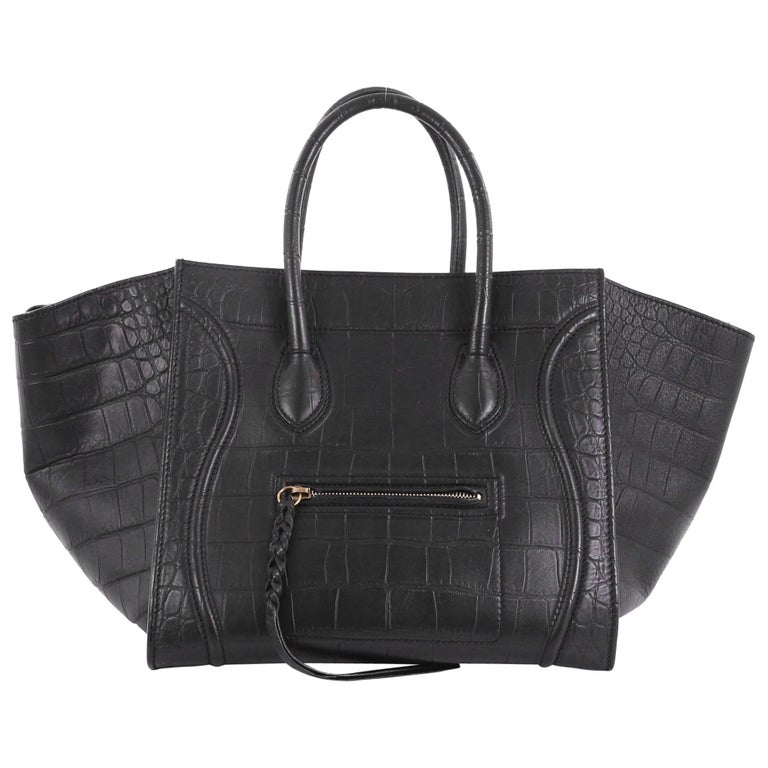 Celine Phantom Handbag Crocodile Embossed Leather Medium at 1stdibs