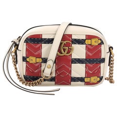 Used Gucci GG Marmont Shoulder Bag Limited Edition Printed Matelasse Leather Mini