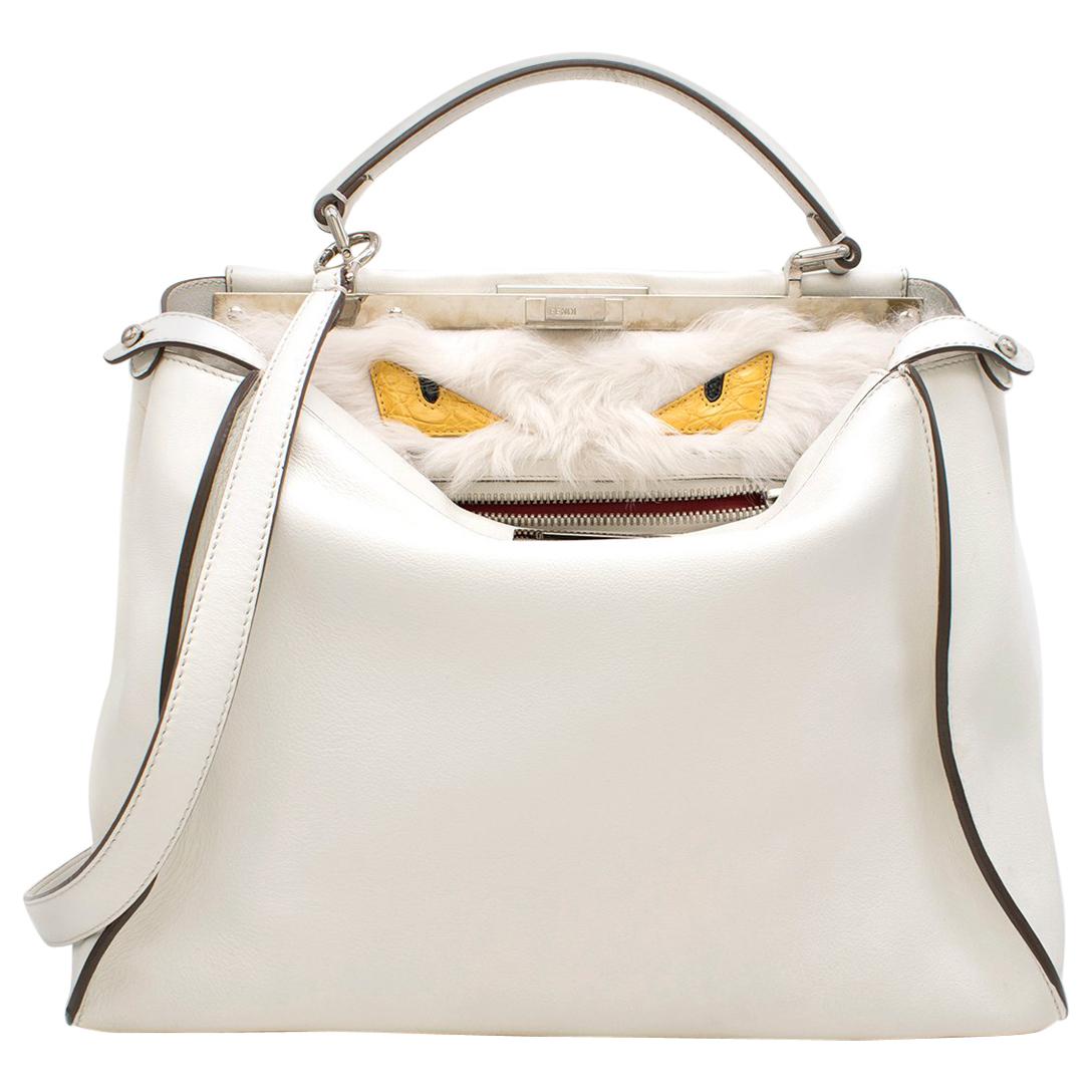 Fendi Peekaboo Large Limited Edition white leather tote 