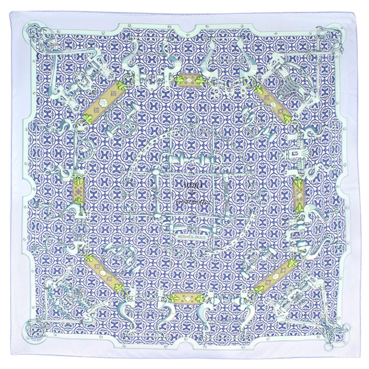 Hermes Limited Edition Mors & Gourmettes silk-twill scarf