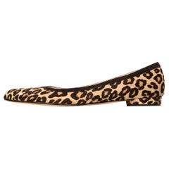 Manolo Blahnik Leopard Pony Hair Flats Sz 38