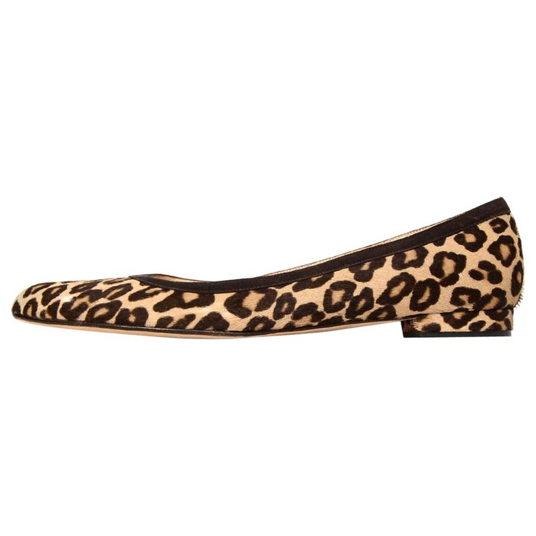 leopard pony hair flats