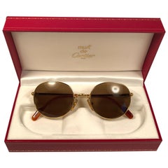Vintage Cartier Oval Gold Antares 49mm Frame 18k Plated Sunglasses France