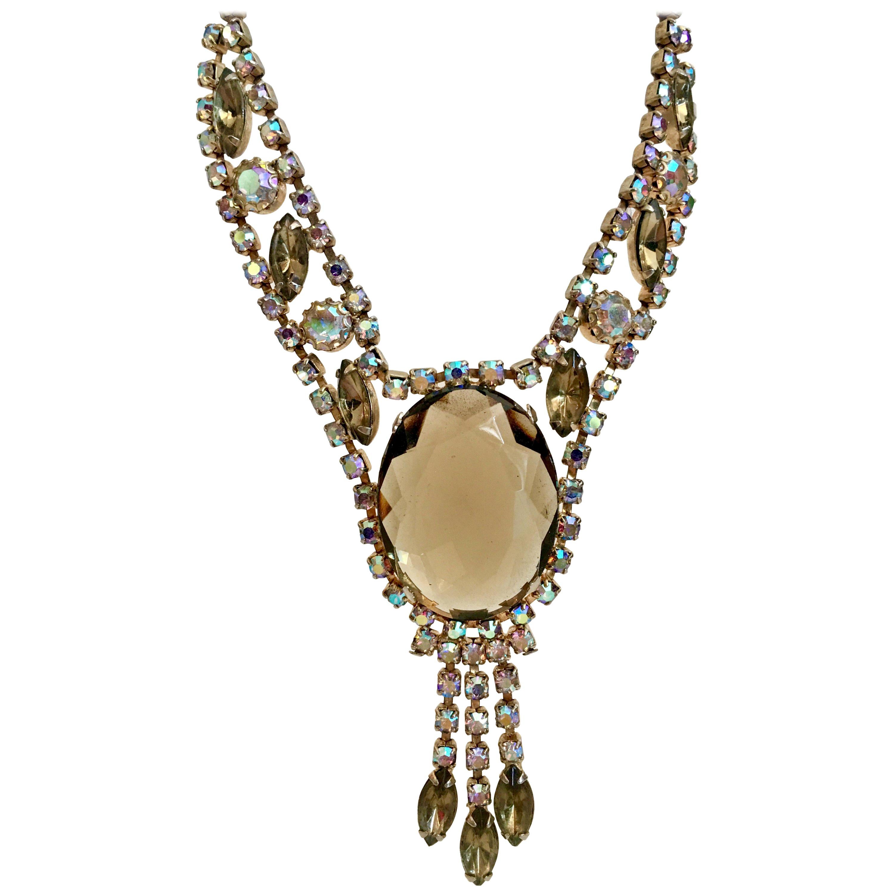 20th Century Gold & Austrian Crystal "Juliana" Style Necklace