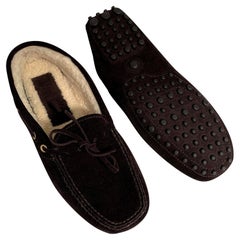 Vintage New The Original Prada Car Shoe Flat Moccasin Shearling Driving  Sz 36.5