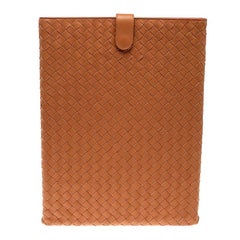 Bottega Veneta Orange Intrecciato Leather Ipad Case