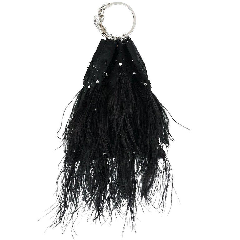 Valentino Evening Snake crystal feathers handbag 2000 For Sale