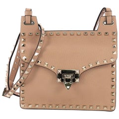 Valentino Rockstud Flip Lock Crossbody Bag Leather Small