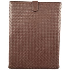 BOTTEGA VENETA Brown Intrecciato Woven Leather Ipad Tablet Case