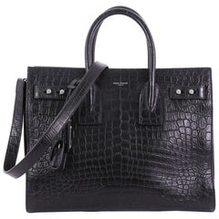 Saint Laurent Sac de Jour Souple Bag Crocodile Embossed Leather Small