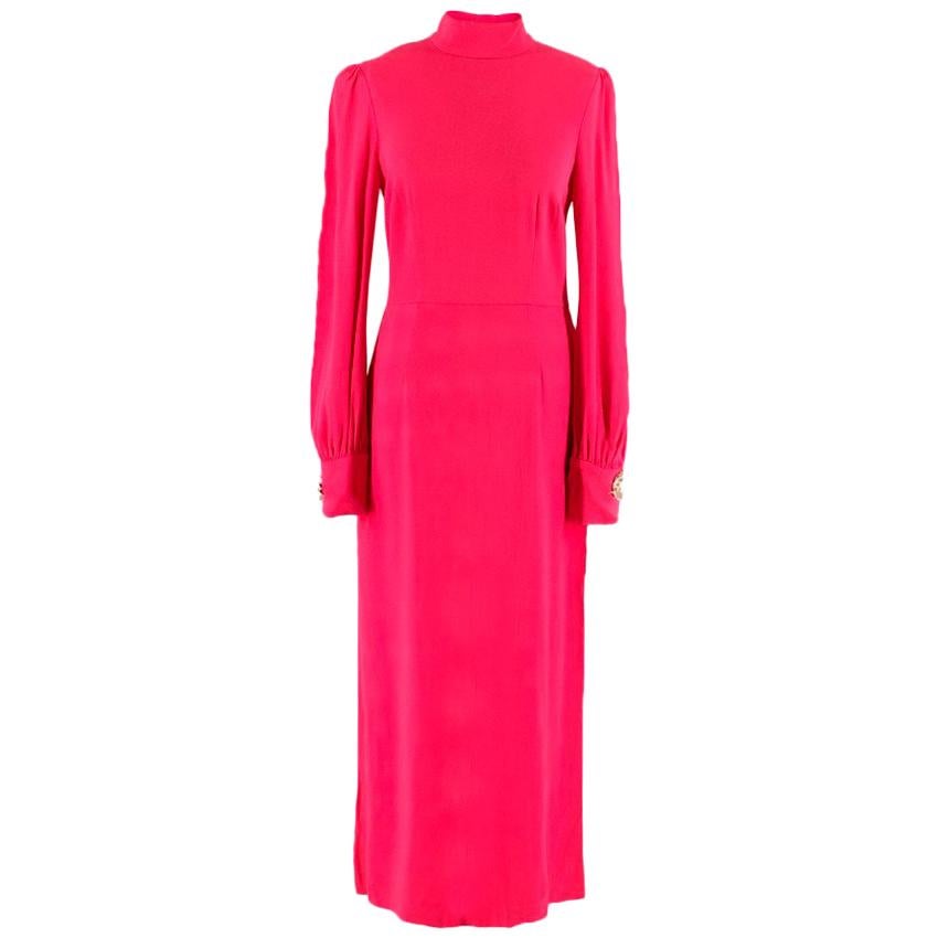 Giles fuschia-pink high-neck dress US 6