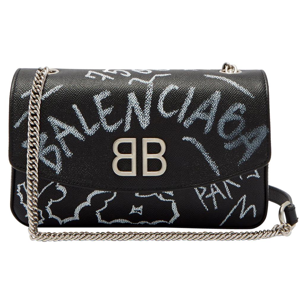 Balenciaga BB Round Graffiti Bag 