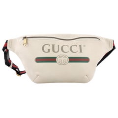 Used Gucci Logo Belt Bag Printed Leather Small