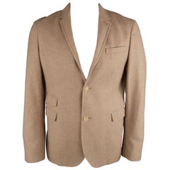 NEIL BARRETT XL Camel Solid Wool Notch Lapel Sport Coat