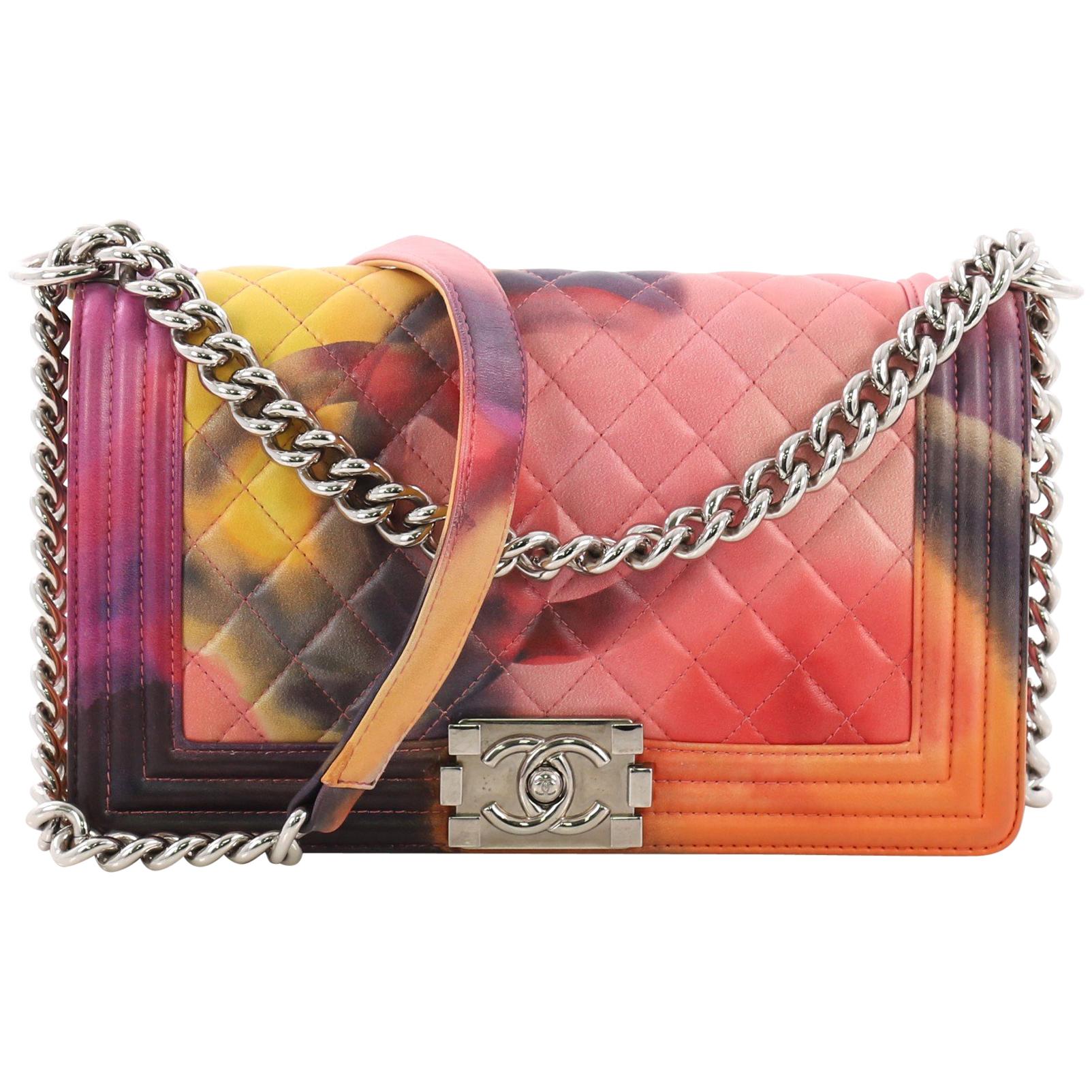 Chanel Flower Power Boy Flap Bag Quilted Lambskin Old Medium at 1stDibs