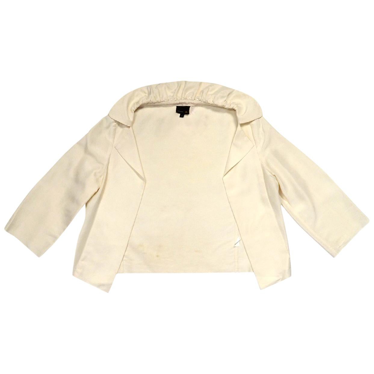 Fendi Cream Open 3/4 Sleeve Jacket Sz 42 For Sale at 1stDibs