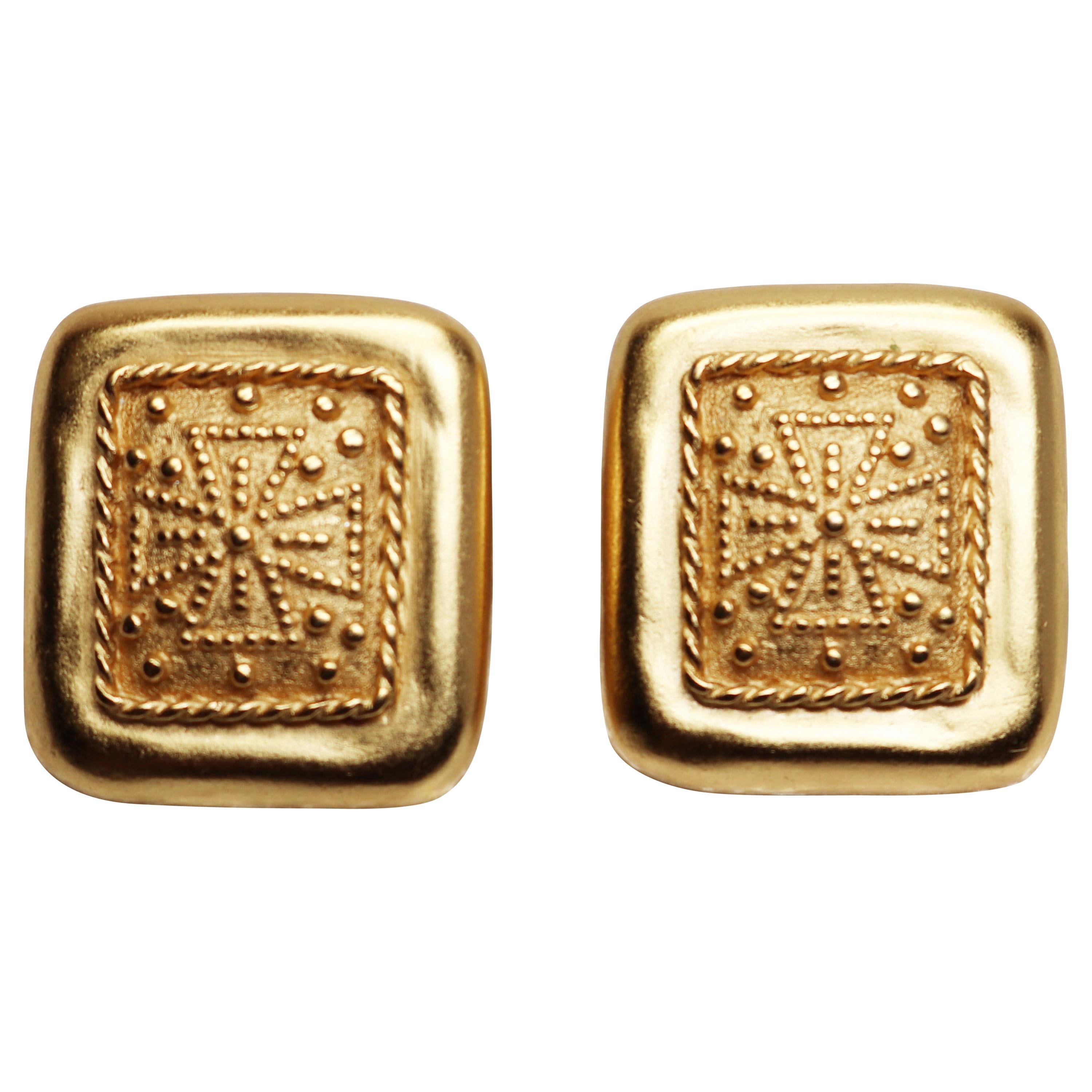 Maltese Cross Gold Earrings For Sale