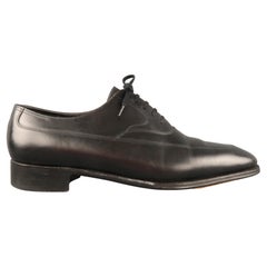 Vintage JOHN LOBB Size 10 Black Leather Cap Toe Lace Up Shoes