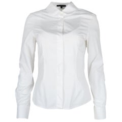 Alexander McQueen White Cotton Button Down Longsleeve Blouse Sz 40