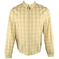 NEIL BARRETT 40 Size M Khaki Painted Cotton Zip Up Jacket