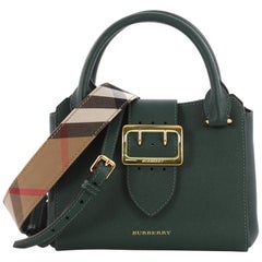 Burberry Buckle Tote Leather Small, crafted from green leather