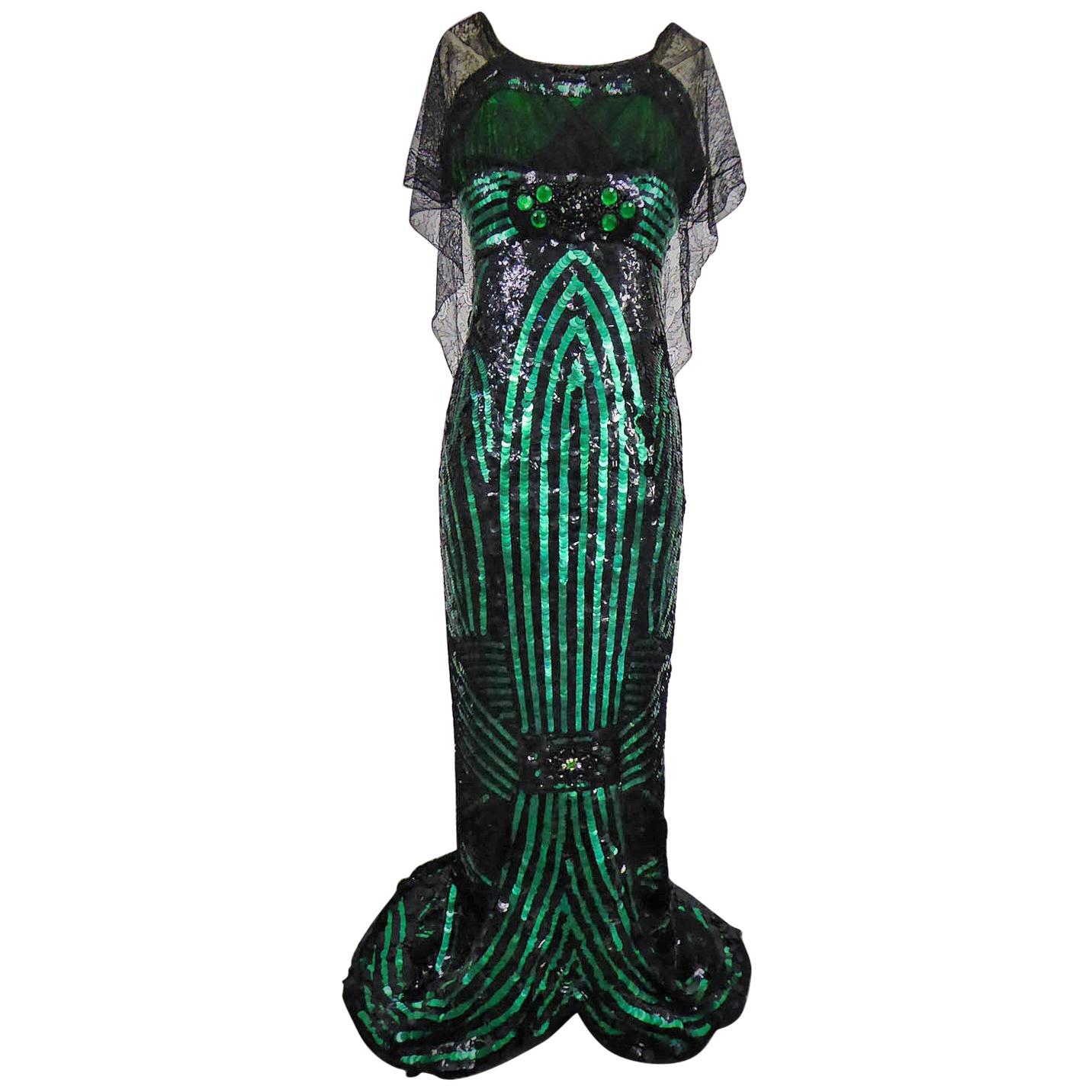 French Couture Sequin Dress Circa 1910/1920