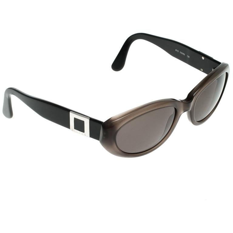 Bvlgari Black/Brown 810 Oval Sunglasses