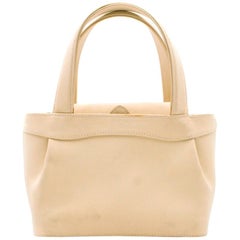 Manolo Blahnik Cream Small Top Handle Bag