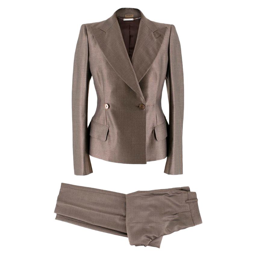 Alexander McQueen Grey Wool and Silk Suit US 0-2