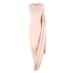 Alexander McQueen Beige Draped Asymmetric Dress US 4