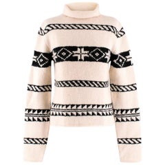 Ralph Lauren Collection Cashmere Patterned Chunky Roll-neck Jumper US 8