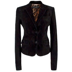 Dolce & Gabbana Black Suede Blazer US 0-2