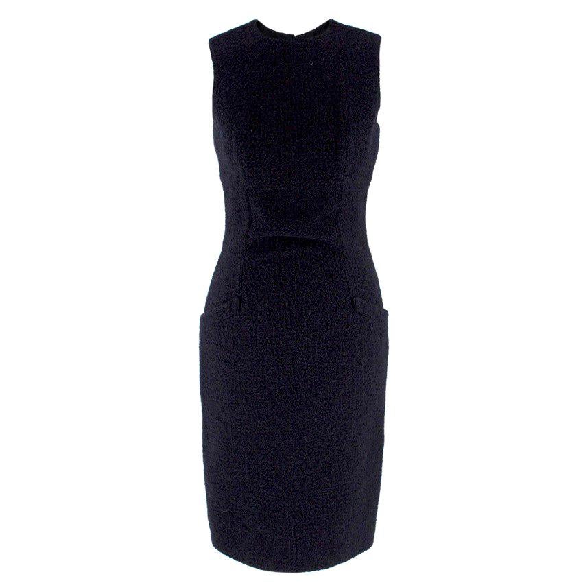 Valentino Boutique Black Fitted Wool Dress US 6 For Sale