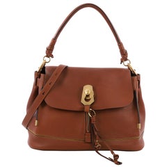 Chloe Owen Flap Bag Leather Small, crafted in brown leather
