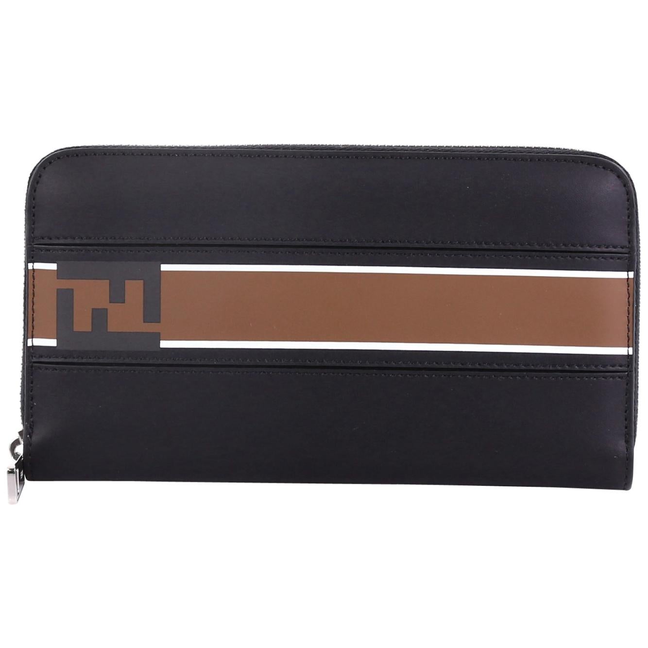 Fendi Forever Zip Around Wallet Printed Leather Long